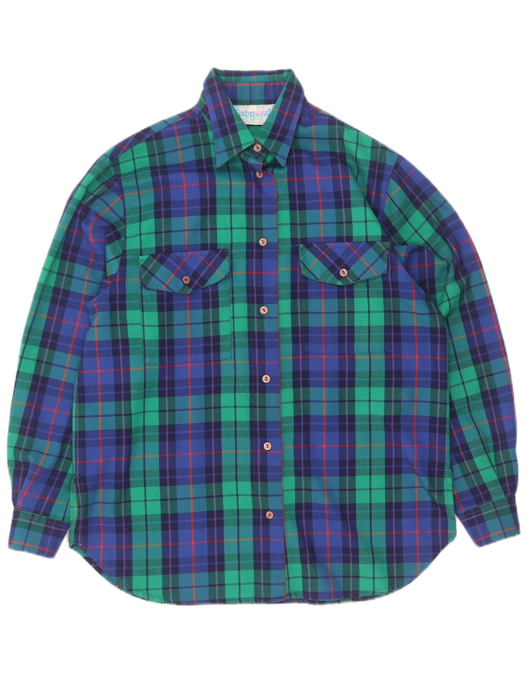 Camisa feminina de flanela Gabri elle La Camicia UK 16 grande xadrez multicolorida