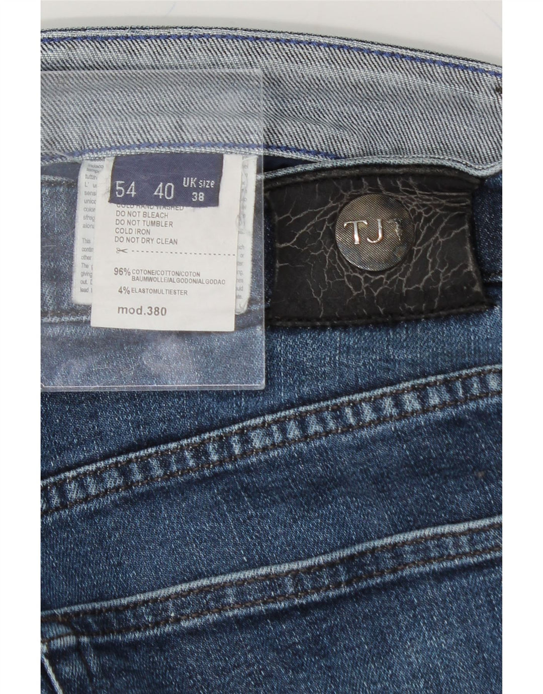 TRUSSARDI Mens Straight Jeans W38 L29 Blue Cotton Vintage Trussardi and Second-Hand Trussardi from Messina Hembry 