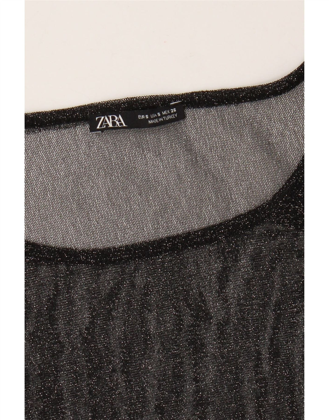 Zara Womens Oversized Transparente Top Manga Longa Reino Unido 10 Pequeno Preto