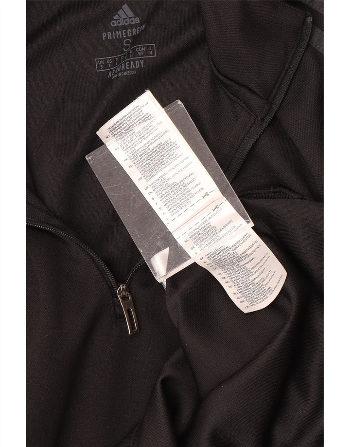 ADIDAS Mens Aeroready Zip Neck Pullover Treino Top Pequeno Preto