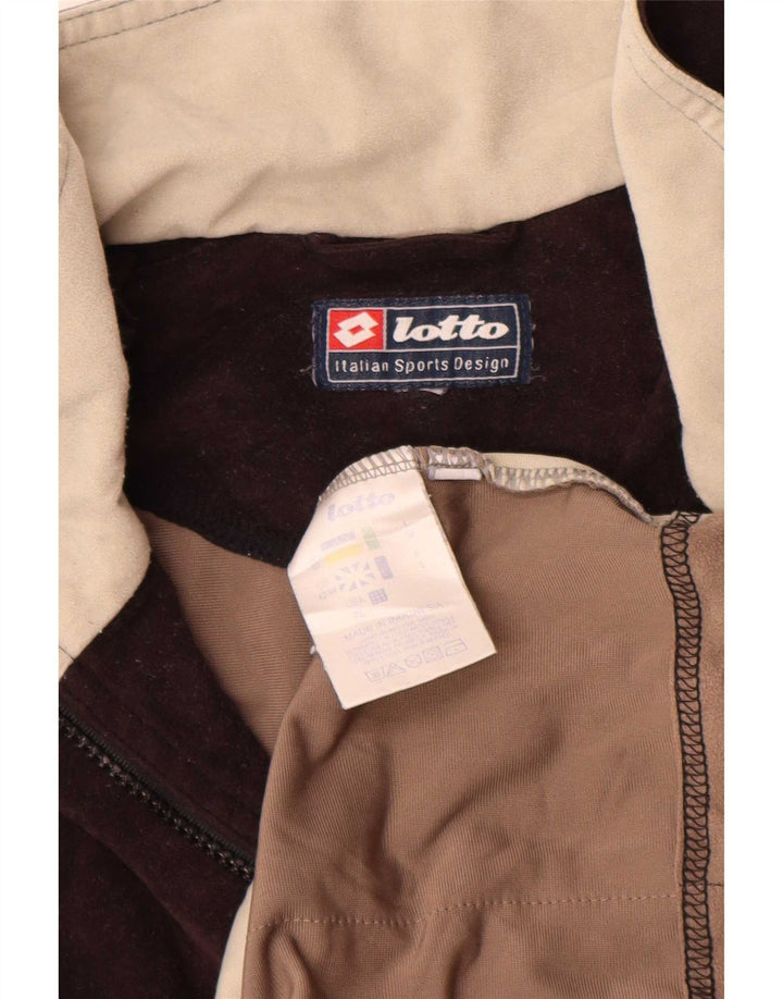 Jaqueta masculina de lã Lotto UK 42/44 XL marrom colorblock poliéster