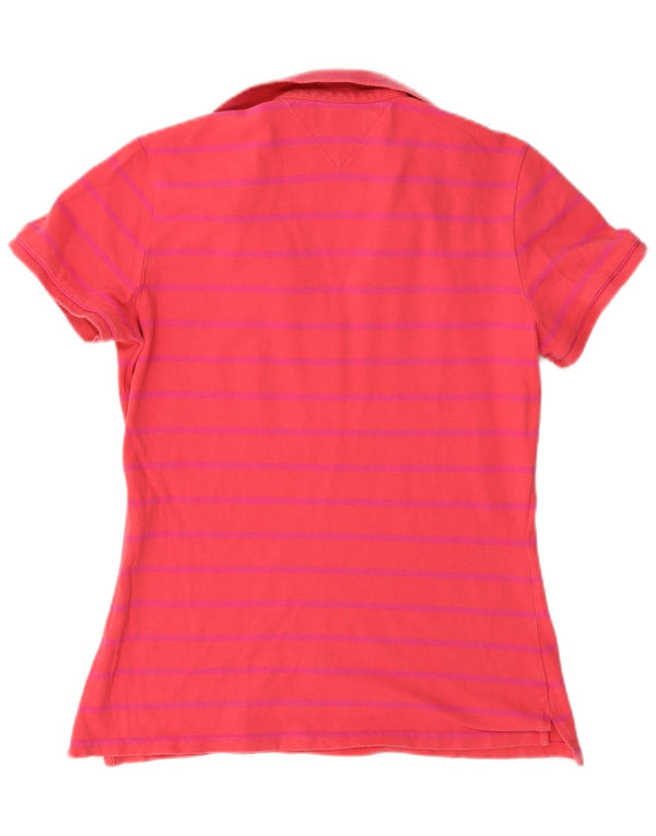 Polo Tommy Hilfiger Feminino Regular Fit UK 14 Médio Listrado Vermelho