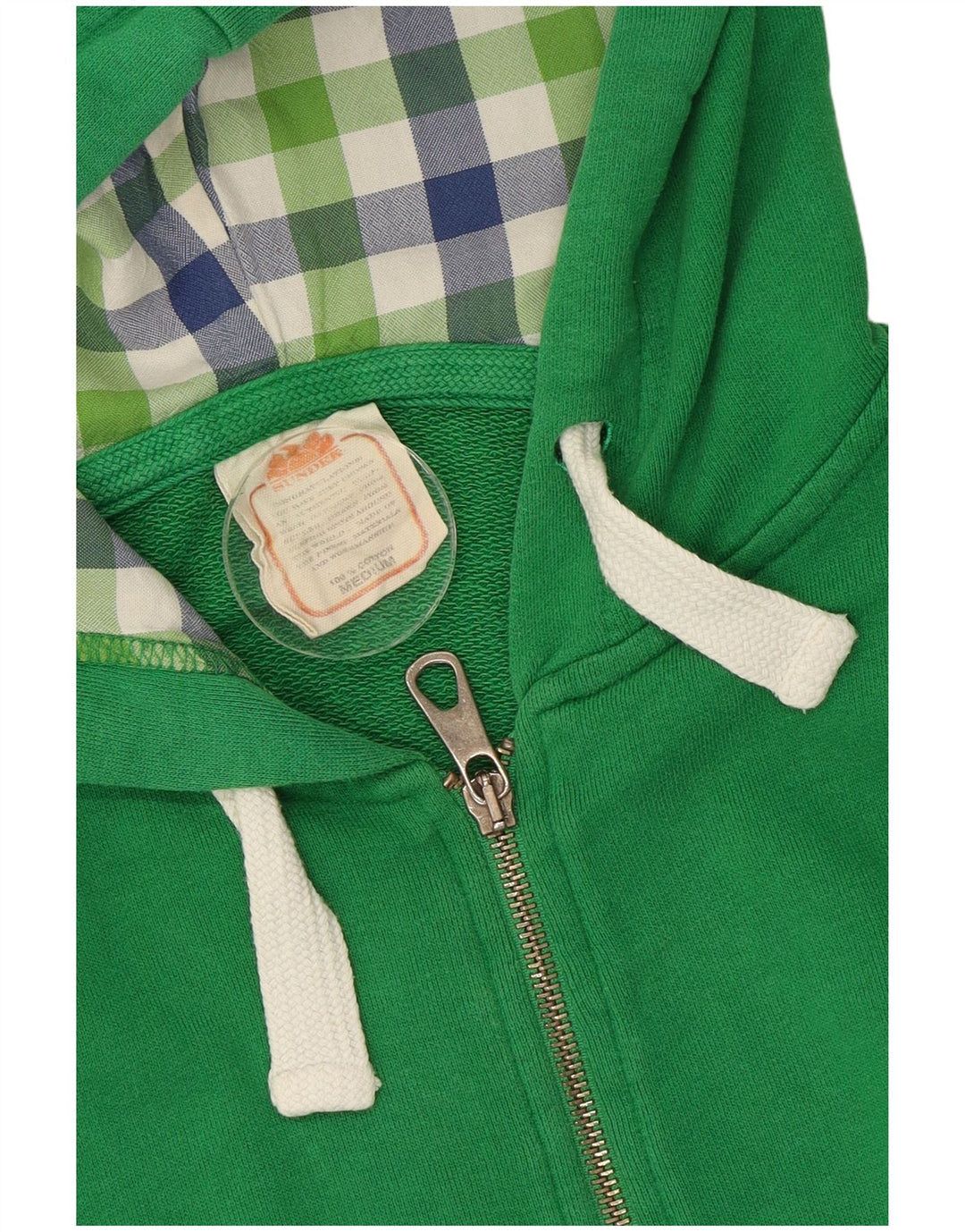 Suéter Sundek masculino com capuz e zíper verde médio algodão