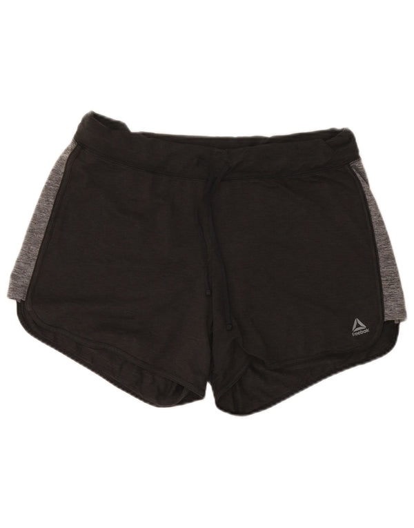 Shorts esportivos femininos Reebok UK 12 poliéster colorblock cinza médio