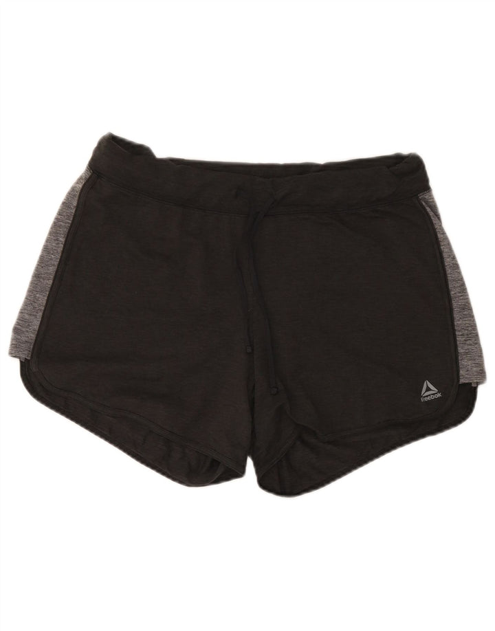 Shorts esportivos femininos Reebok UK 12 poliéster colorblock cinza médio