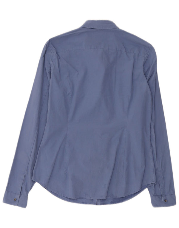 Camisa Slim Fit Feminina Timberland UK 14 Grande Azul