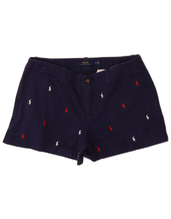 Shorts chino feminino POLO RALPH LAUREN EUA 0 XS W30 azul marinho manchado