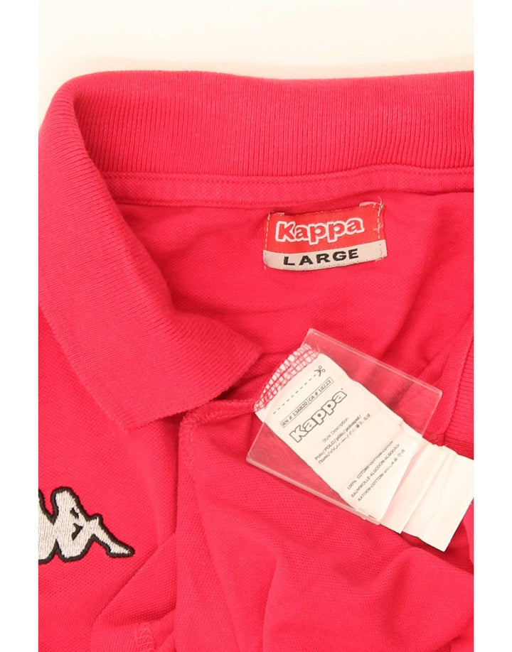 Camisa polo masculina Kappa grande algodão rosa