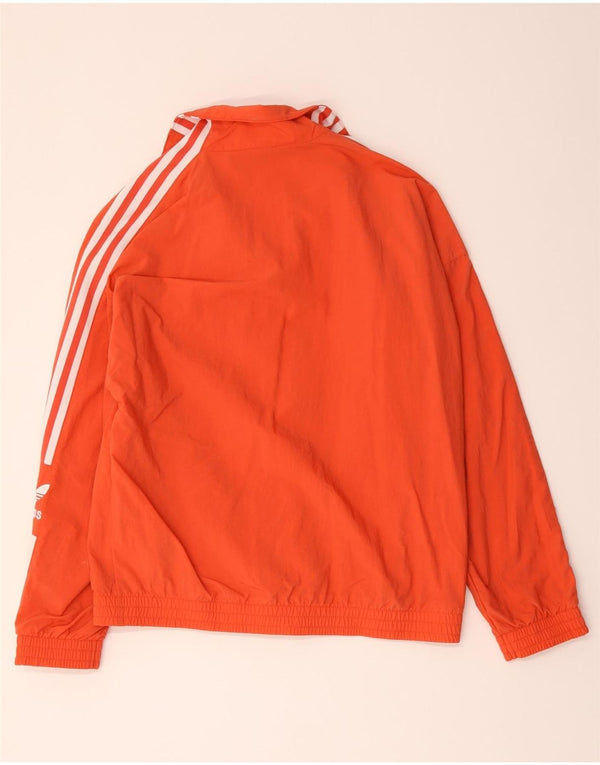 Adidas Womens Oversized Tracksuit Top Jacket UK 10 Pequeno Laranja Poliéster