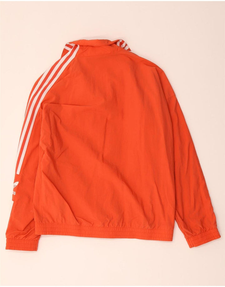 Adidas Womens Oversized Tracksuit Top Jacket UK 10 Pequeno Laranja Poliéster