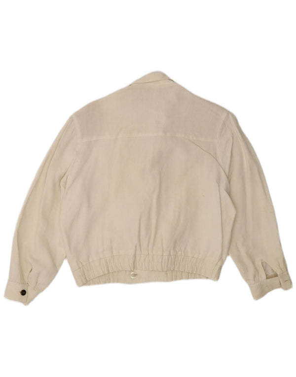 Jaqueta blazer feminina vintage com peito duplo EU 38 Médio Off White