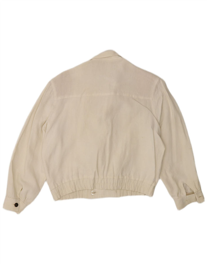 Jaqueta blazer feminina vintage com peito duplo EU 38 Médio Off White