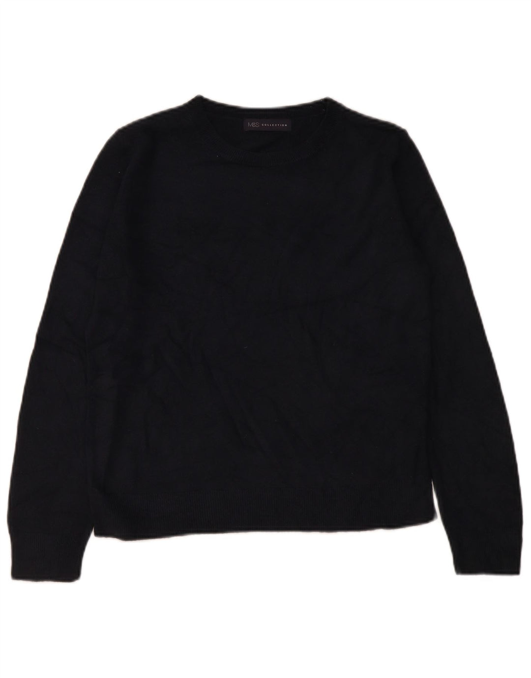 Suéter feminino Marks & Spencer com gola canoa Reino Unido 12 médio azul marinho