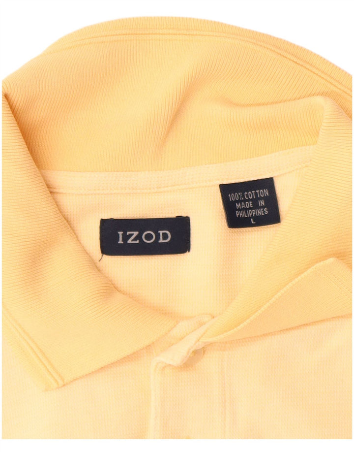 Camisa polo masculina Izod grande algodão amarelo
