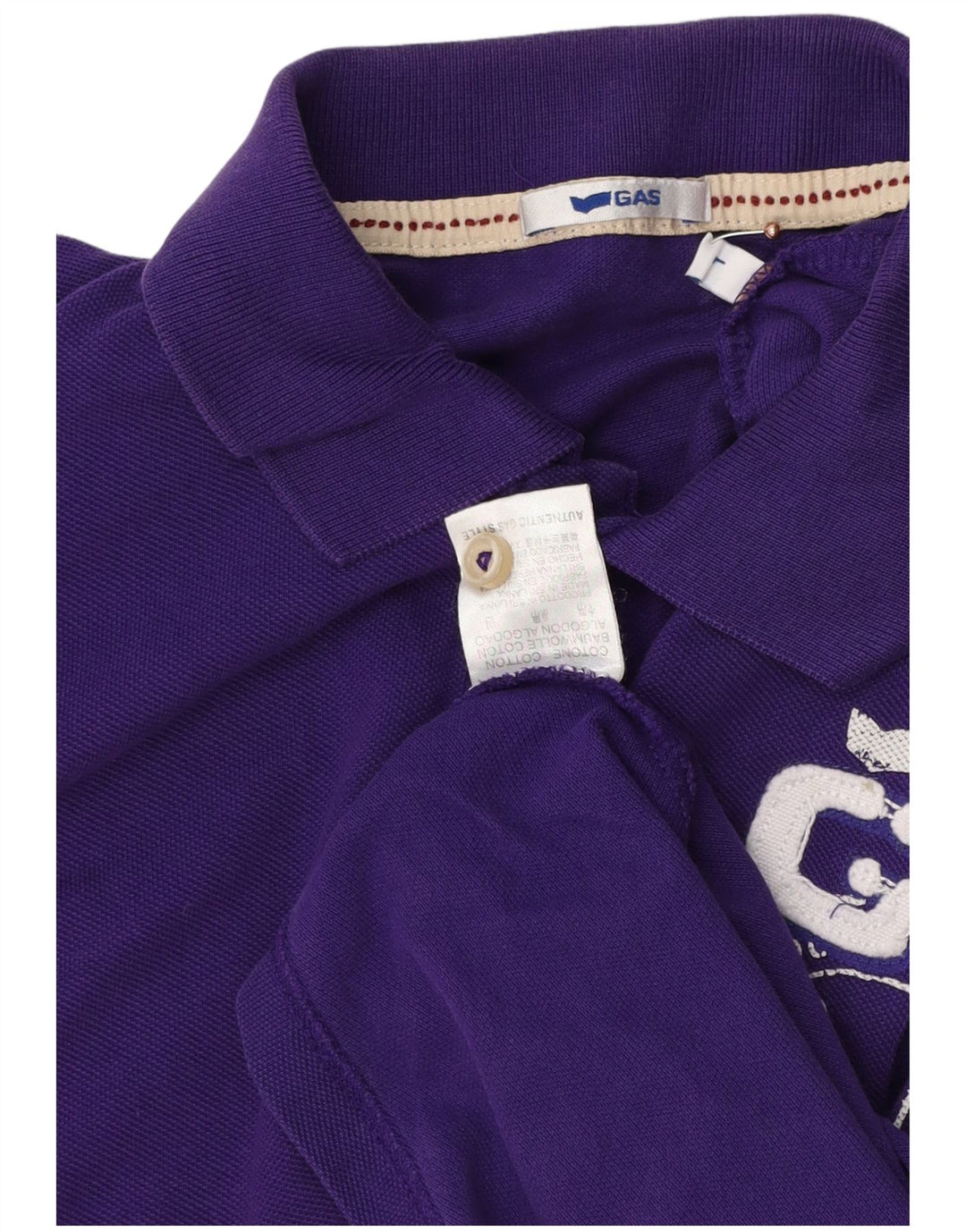 Camisa polo masculina gráfica GAS grande algodão roxo