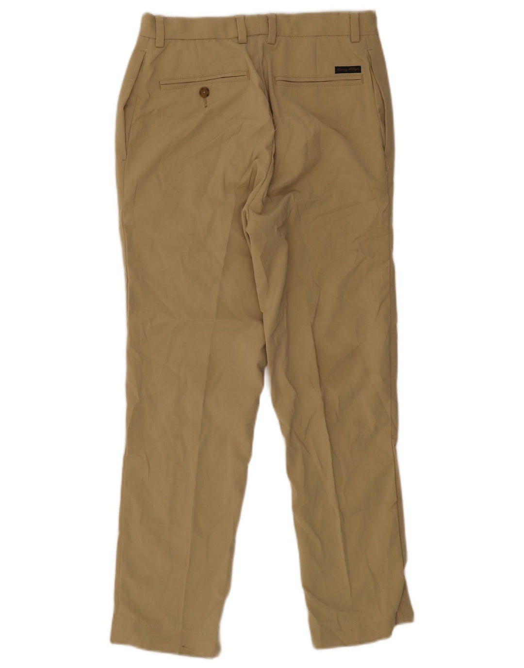 Tommy Hilfiger Mens Slim Chino Calças W32 L30 Poliéster Bege
