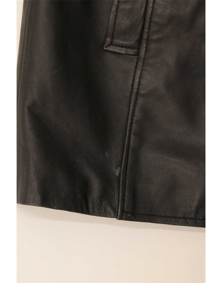 Casaco de couro feminino Hyde UK 14 médio preto