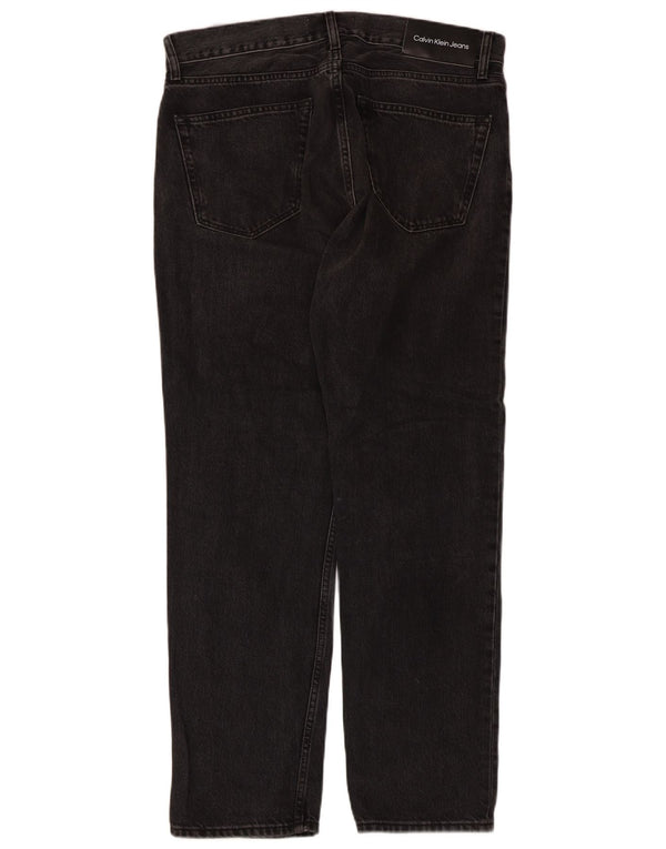 Calça jeans reta masculina Calvin Klein W32 L30 algodão preto
