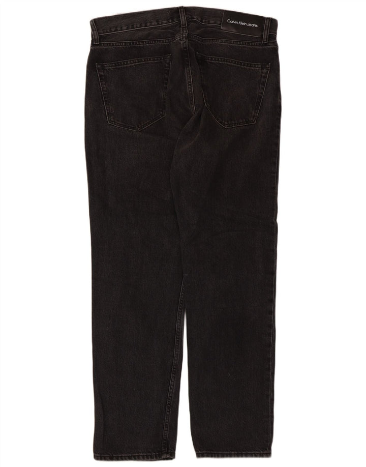 Calça jeans reta masculina Calvin Klein W32 L30 algodão preto