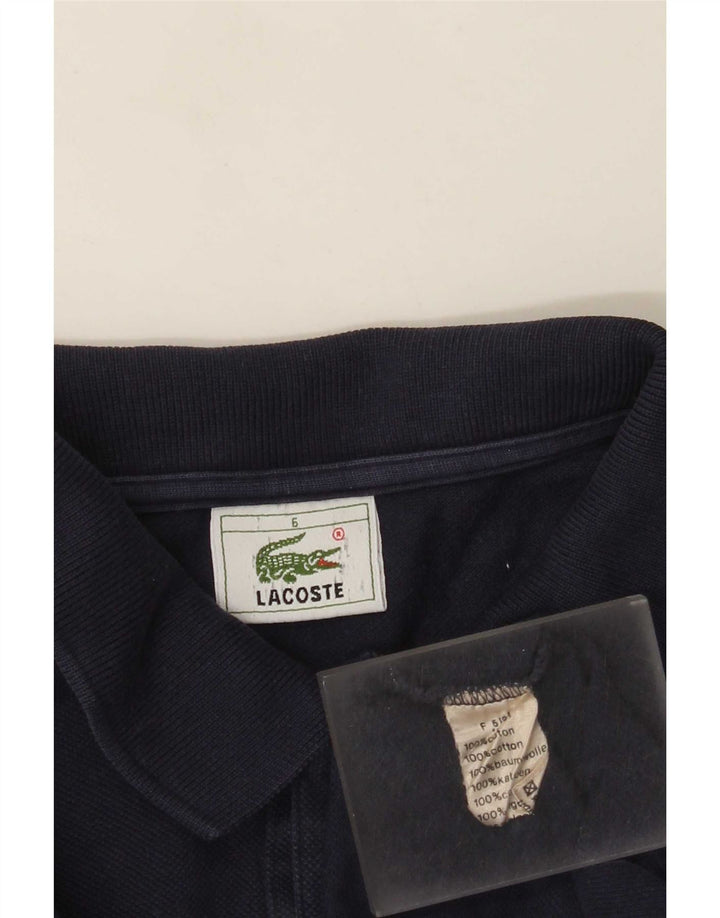 Camisa polo masculina Lacoste tamanho 6 XL azul marinho algodão