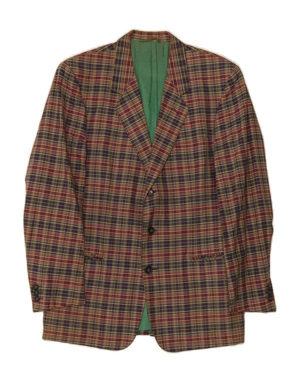 Jaqueta blazer masculina BROOKSFIELD com 3 botões Reino Unido 38 xadrez azul marinho médio
