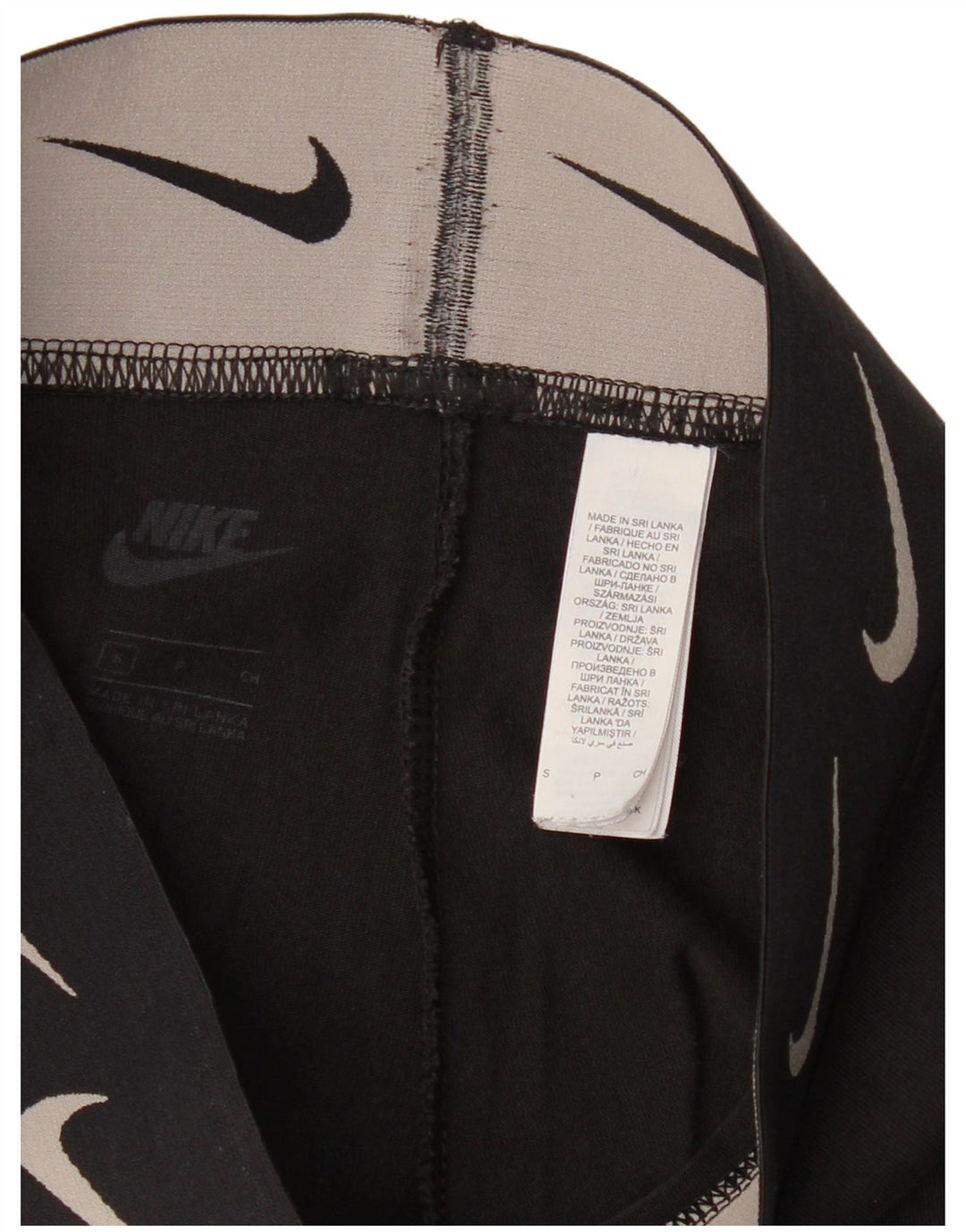 Leggings Nike Femininas Gráficas UK 10 Pequenas Algodão Preto