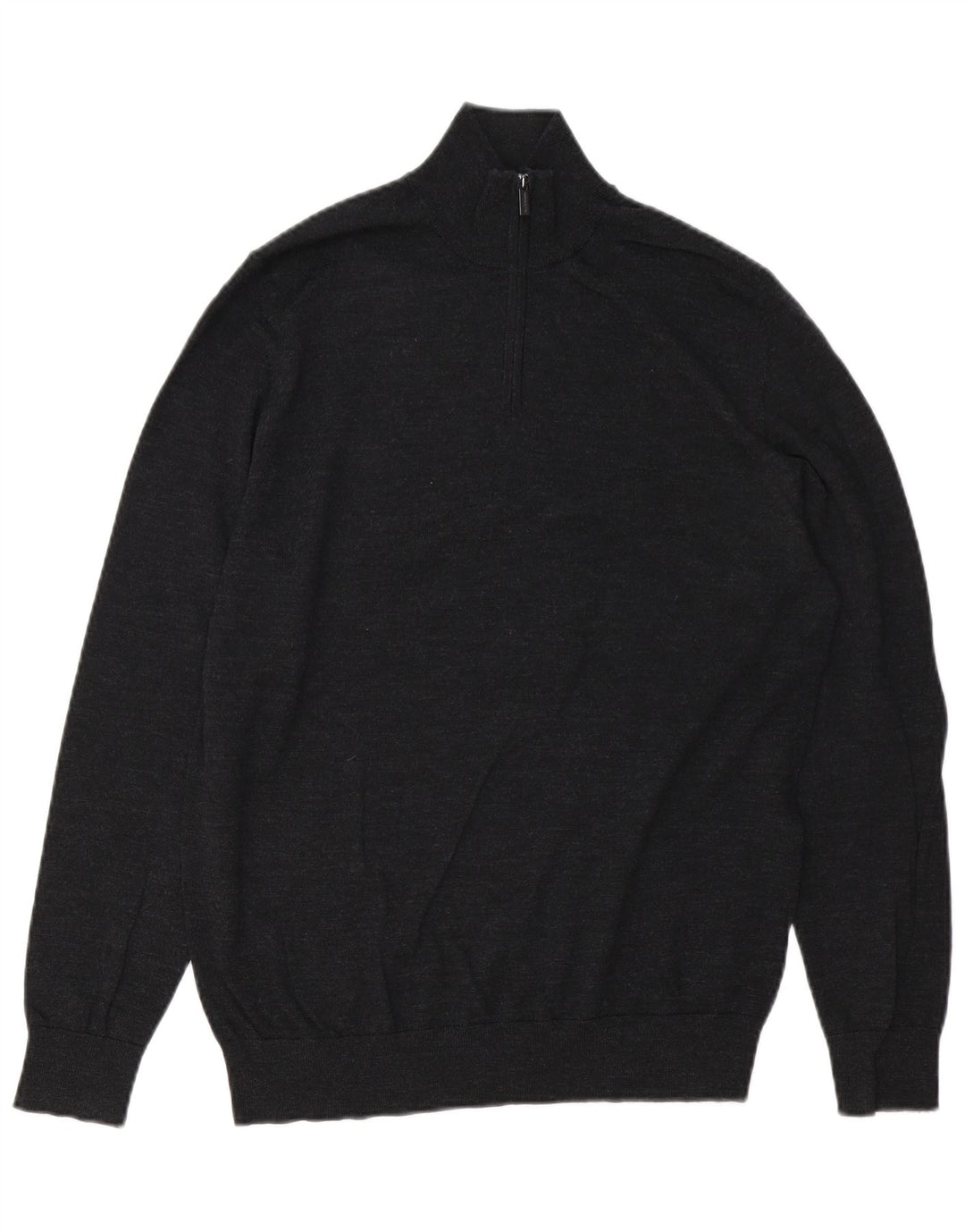 Suéter masculino Marks & Spencer Autograph com zíper e gola cinza médio