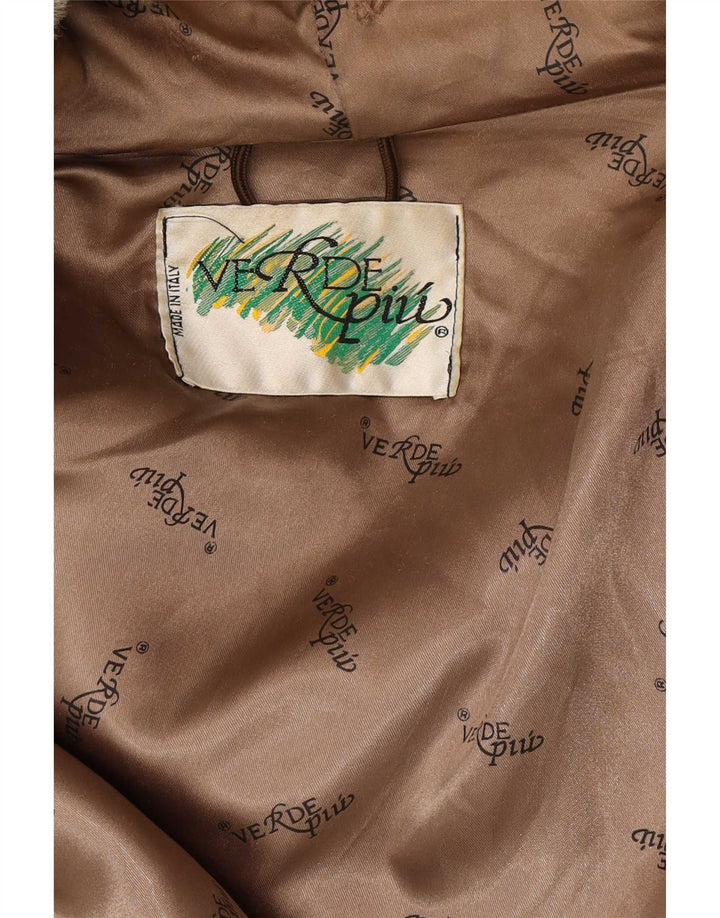 Verde Piu Sobretudo feminino oversized com capuz IT 42 Médio Bege Geométrico