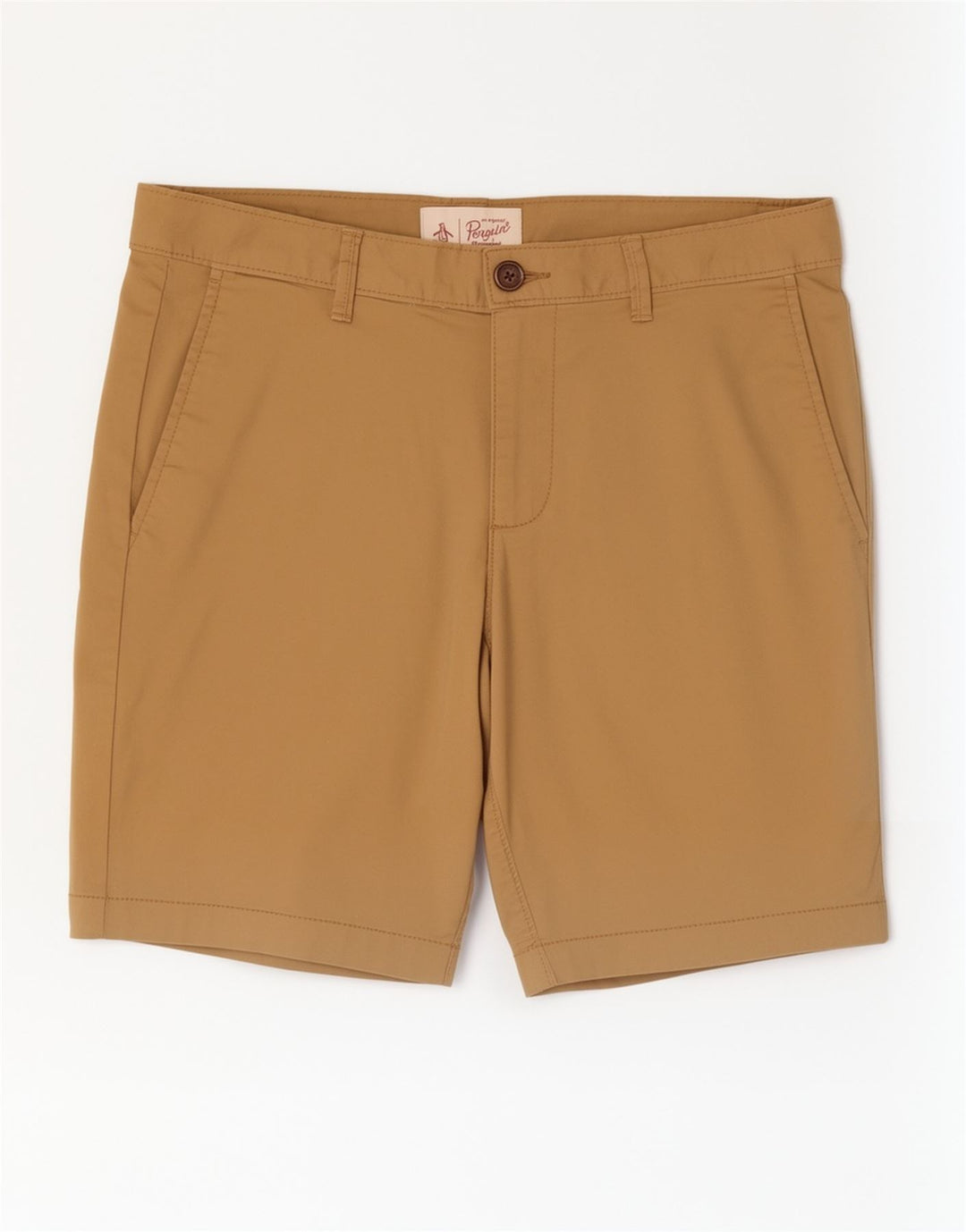 Penguin Mens Chino Shorts W30 Algodão Bege Médio