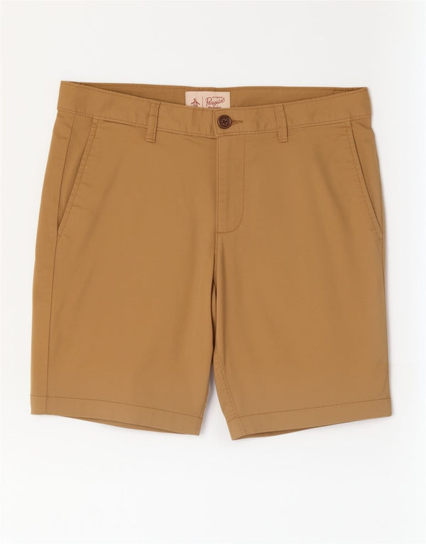 Penguin Mens Chino Shorts W30 Algodão Bege Médio