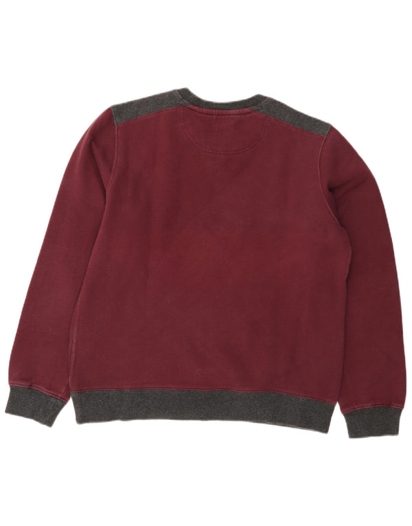 Converse feminino gráfico moletom jumper UK 18 XL Borgonha Colorblock