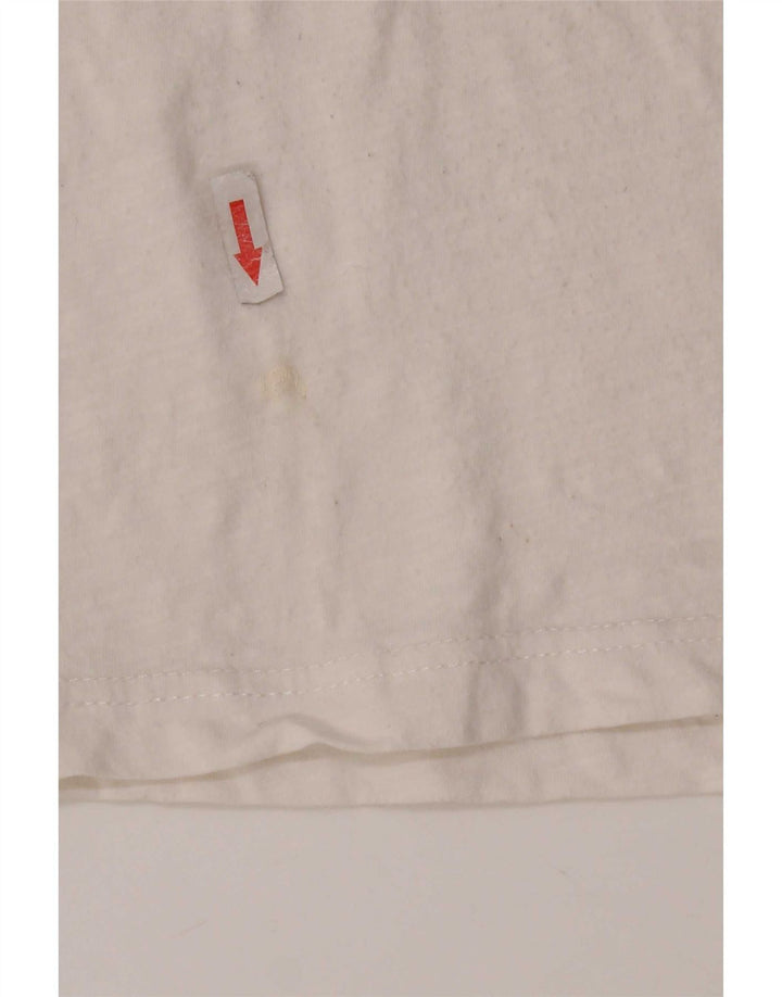 Tommy Hilfiger Camiseta masculina gráfica Top médio algodão branco