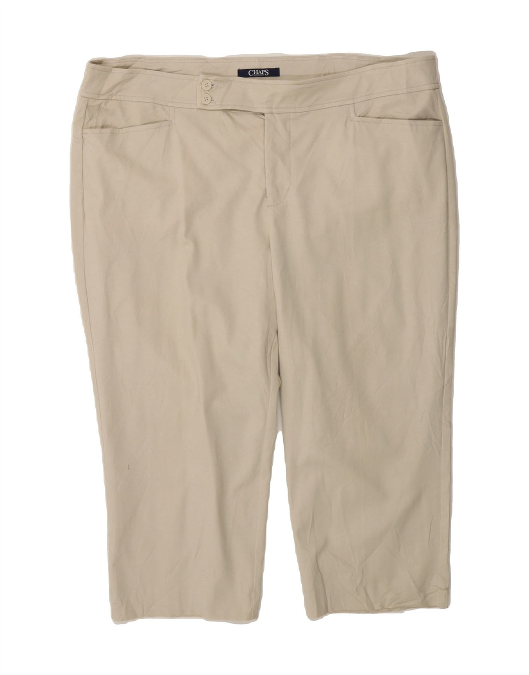 CHAPS Womens Straight Capri Trousers US 18 2XL W40 L21 Beige Cotton Vintage Chaps and Second-Hand Chaps from Messina Hembry 