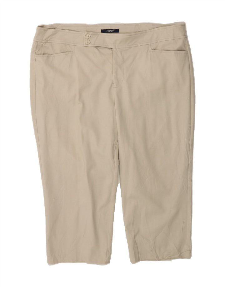 CHAPS Womens Straight Capri Trousers US 18 2XL W40 L21 Beige Cotton Vintage Chaps and Second-Hand Chaps from Messina Hembry 