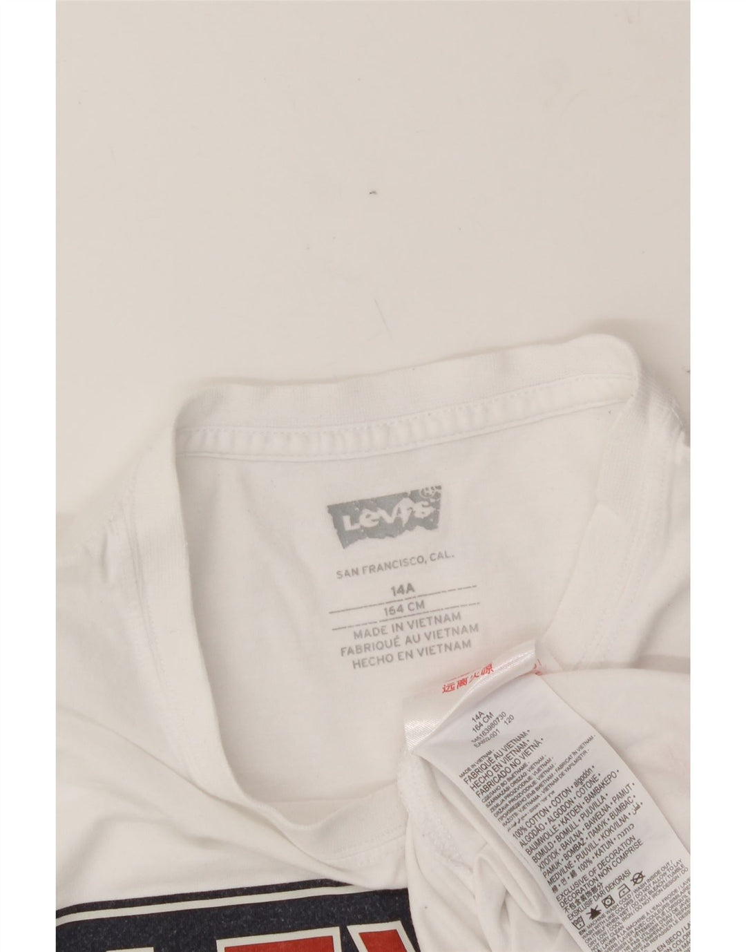 LEVI'S Boys Graphic T-Shirt Top 13-14 Years White Cotton Vintage Levi's and Second-Hand Levi's from Messina Hembry 