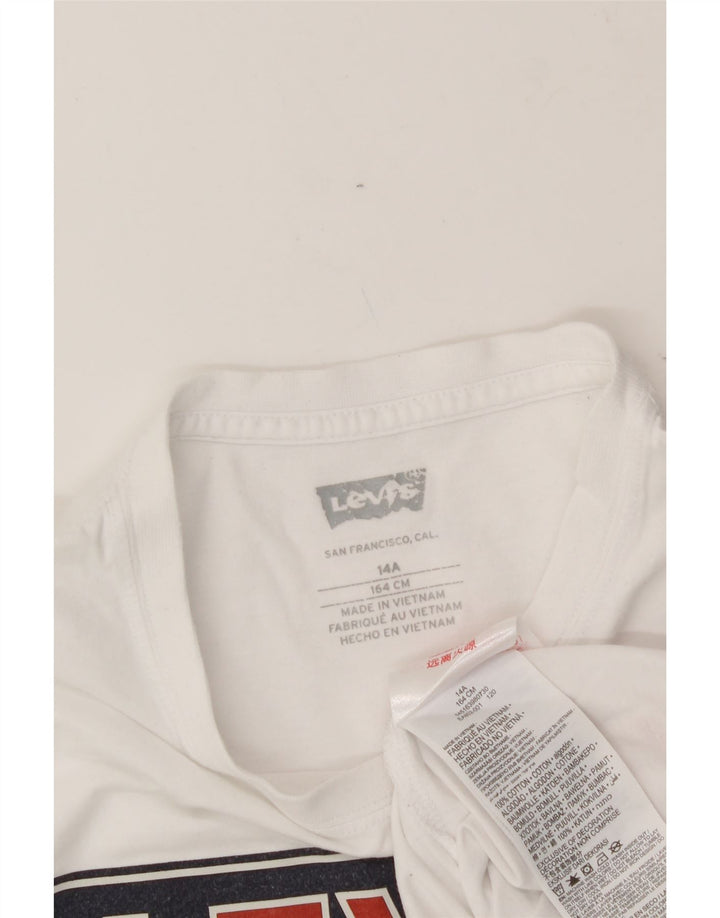 LEVI'S Boys Graphic T-Shirt Top 13-14 Years White Cotton Vintage Levi's and Second-Hand Levi's from Messina Hembry 