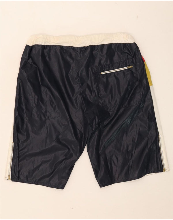 Shorts de natação masculino vintage IT 52 grande bloco colorido multicolorido Nylon