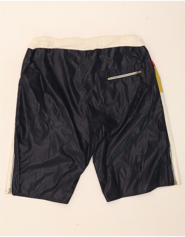 Shorts de natação masculino vintage IT 52 grande bloco colorido multicolorido Nylon