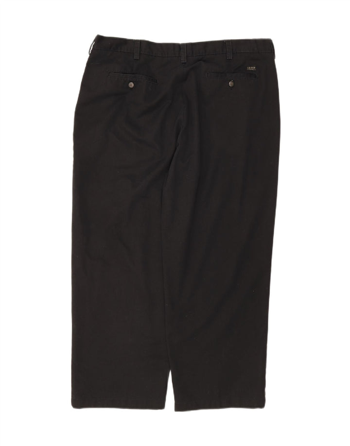 IZOD Mens Straight Chino Trousers W40 L29 Black Cotton Vintage Izod and Second-Hand Izod from Messina Hembry 
