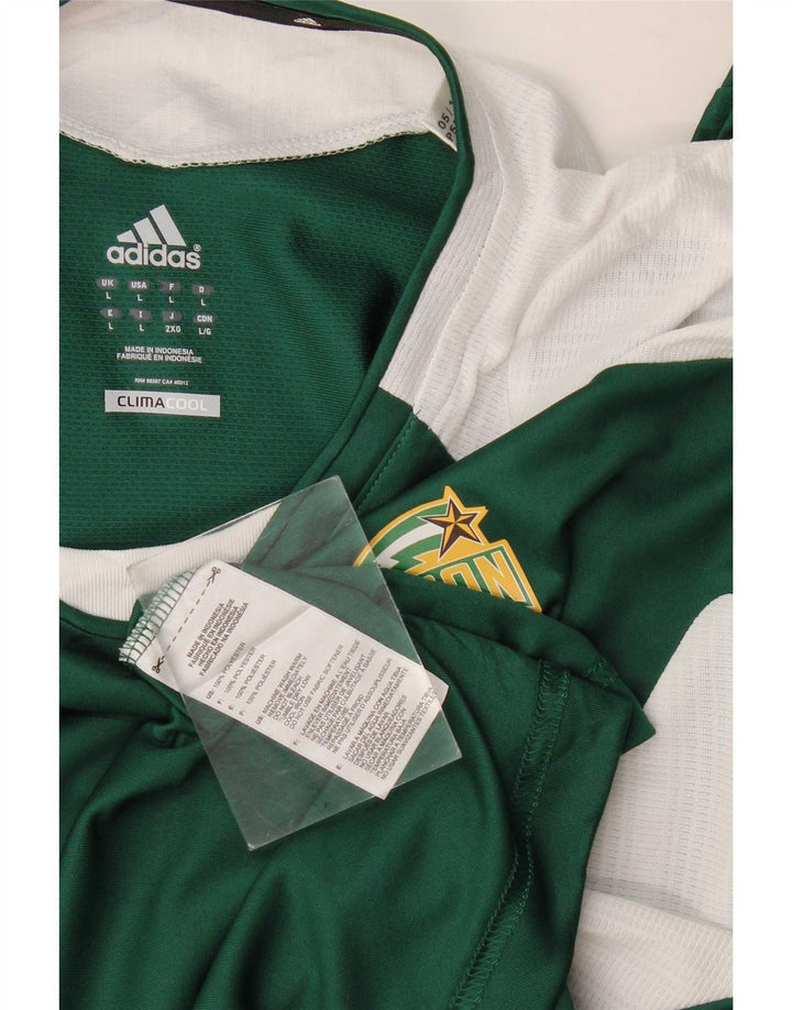 Adidas Mens Mason T-Shirt Top Grande Verde Colorblock Poliéster