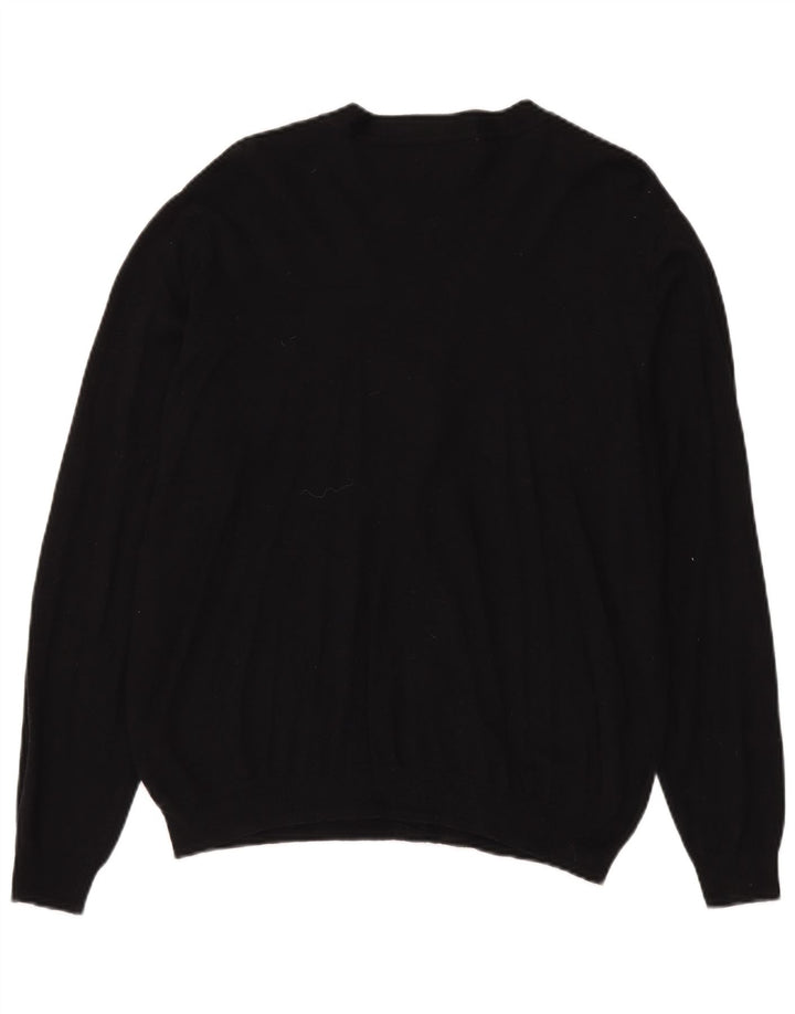 Suéter cardigã masculino Marks & Spencer regular fit grande algodão preto