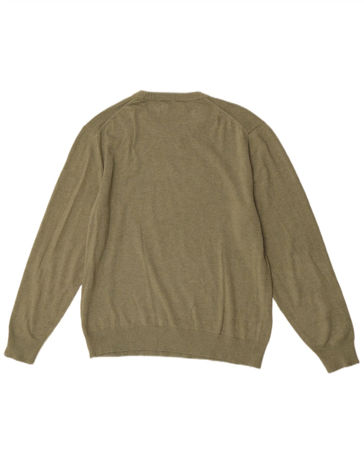 US Polo Assn. Suéter masculino com gola redonda em poliéster verde médio