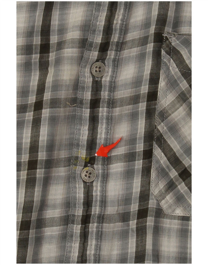 Camisa militar masculina Calvin Klein Jeans XL cinza xadrez algodão