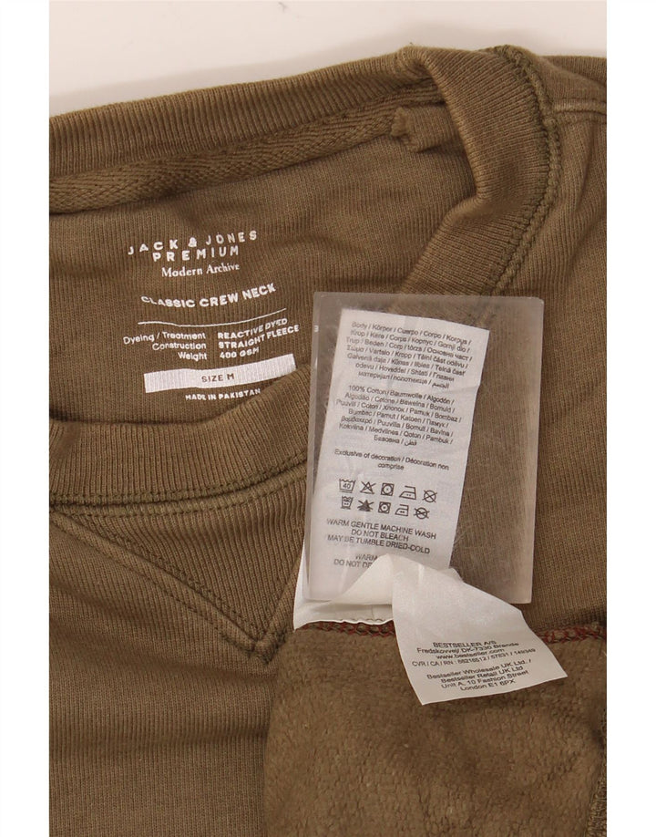 JACK & JONES moletom masculino jumper médio cáqui algodão