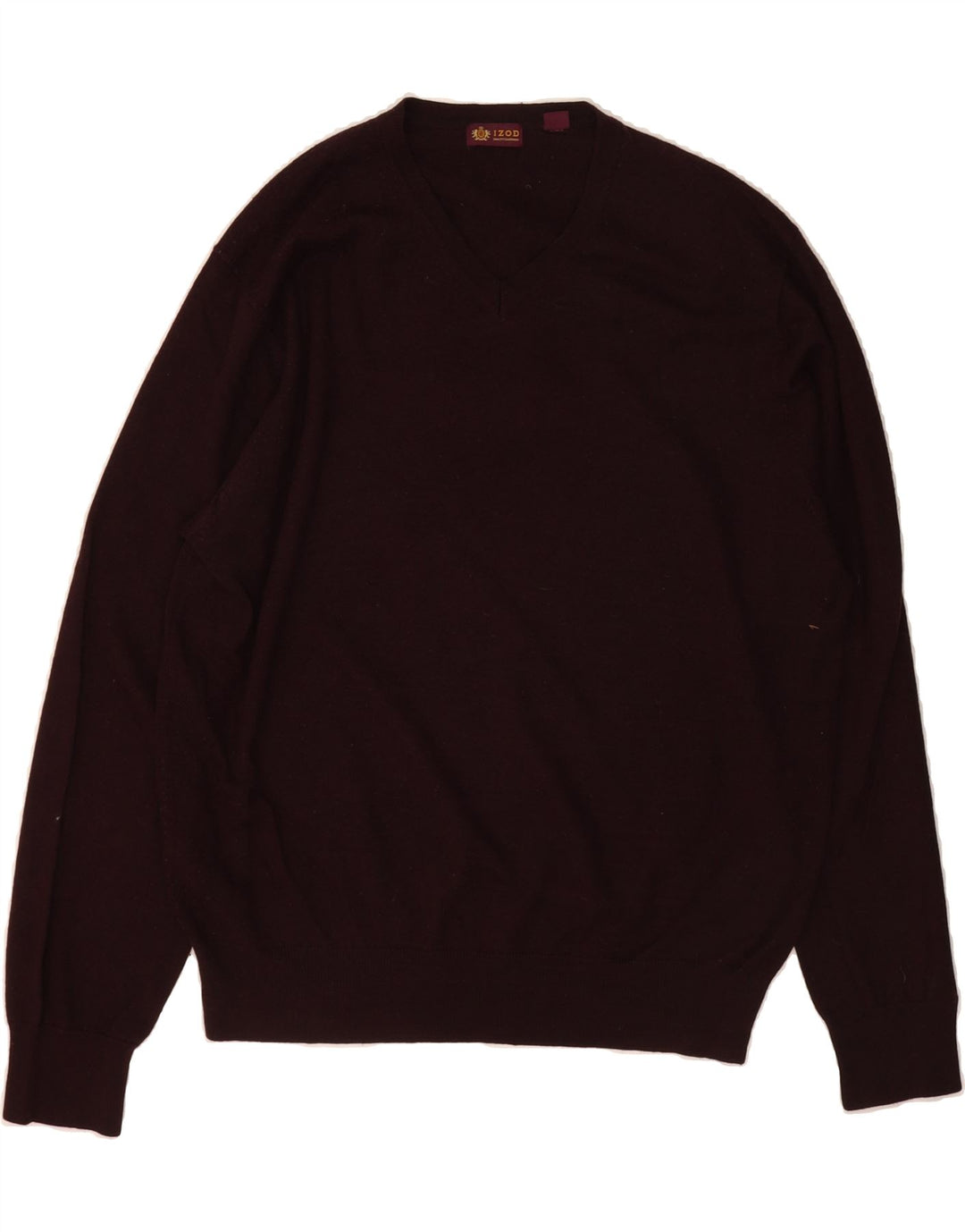 IZOD Womens V-Neck Jumper Sweater UK 16 Large Brown Vintage Izod and Second-Hand Izod from Messina Hembry 