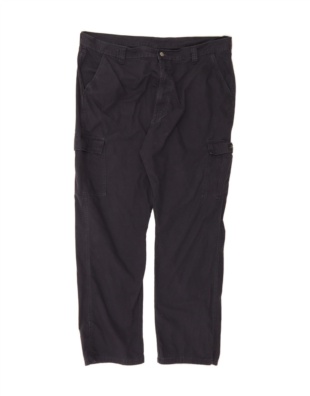 VINTAGE Mens Straight Cargo Trousers W40 L32 Navy Blue Cotton Vintage Vintage and Second-Hand Vintage from Messina Hembry 