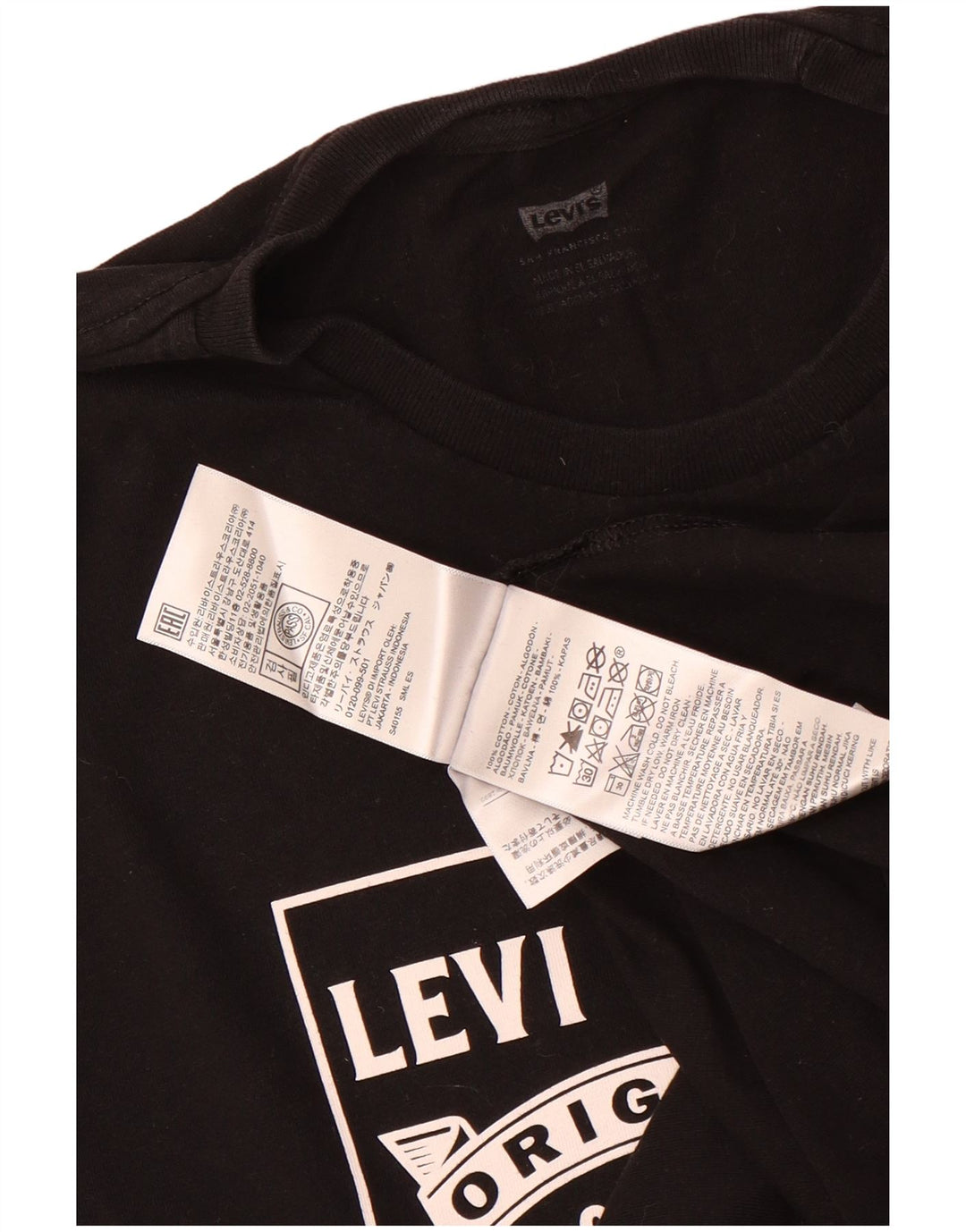 Camiseta gráfica masculina Levi's Top médio algodão preto