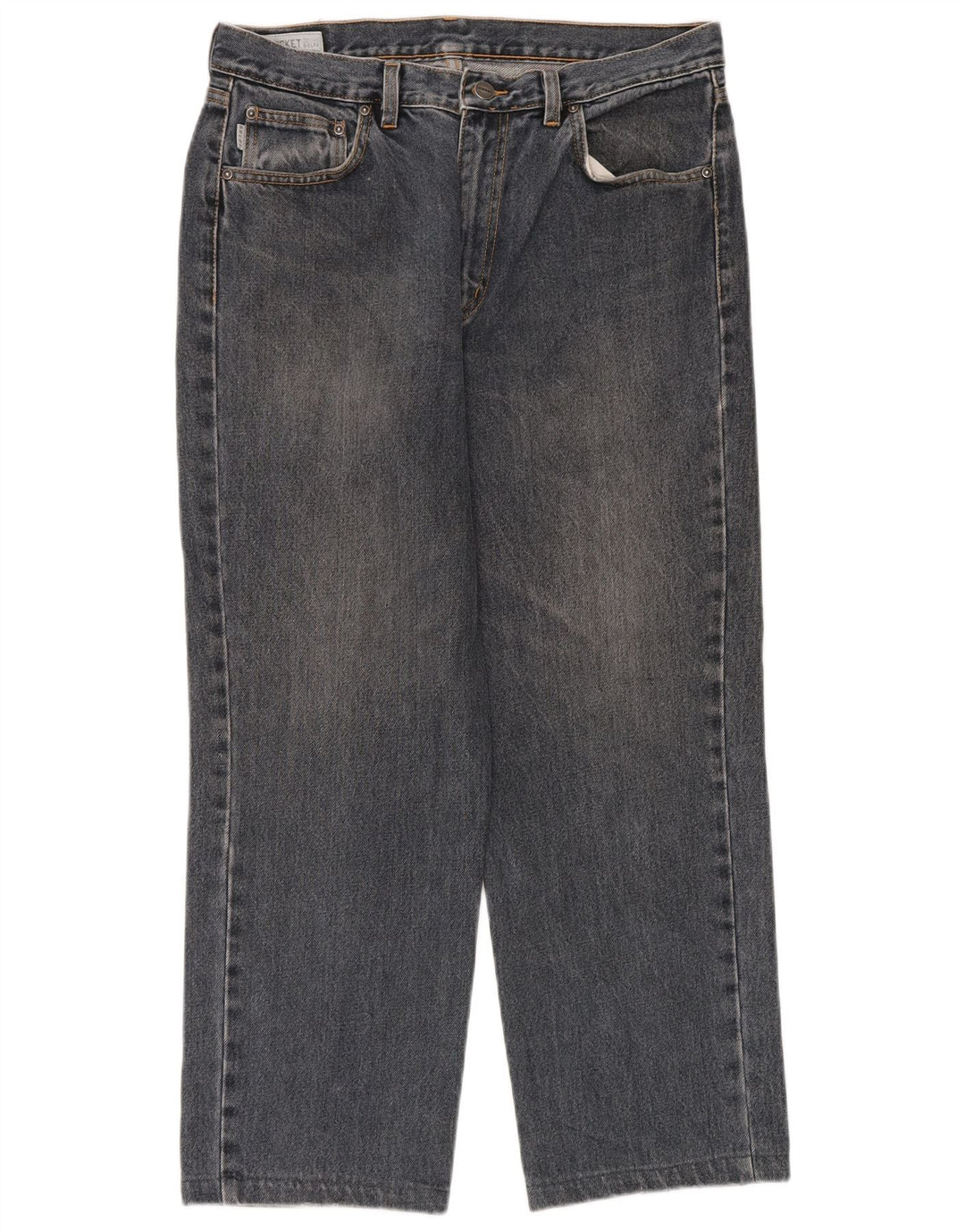 Belfe Calça jeans masculina cortada W33 L26 algodão azul