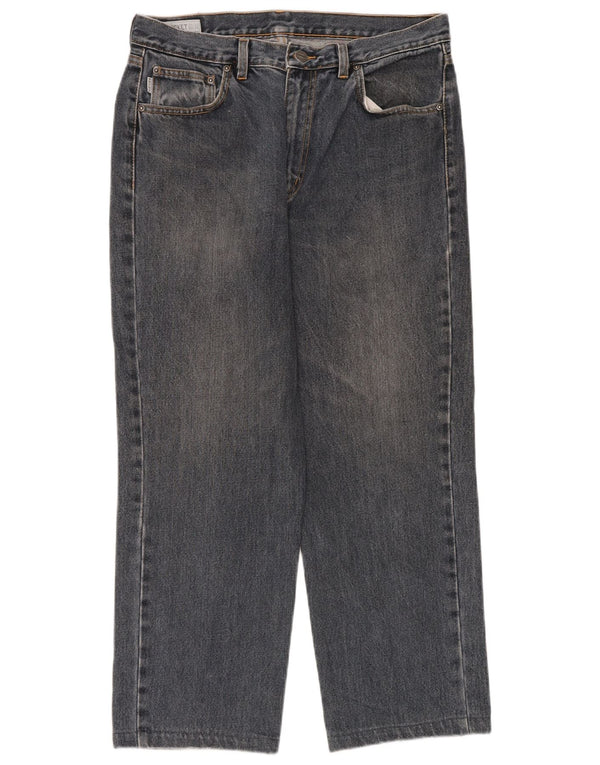 Belfe Calça jeans masculina cortada W33 L26 algodão azul