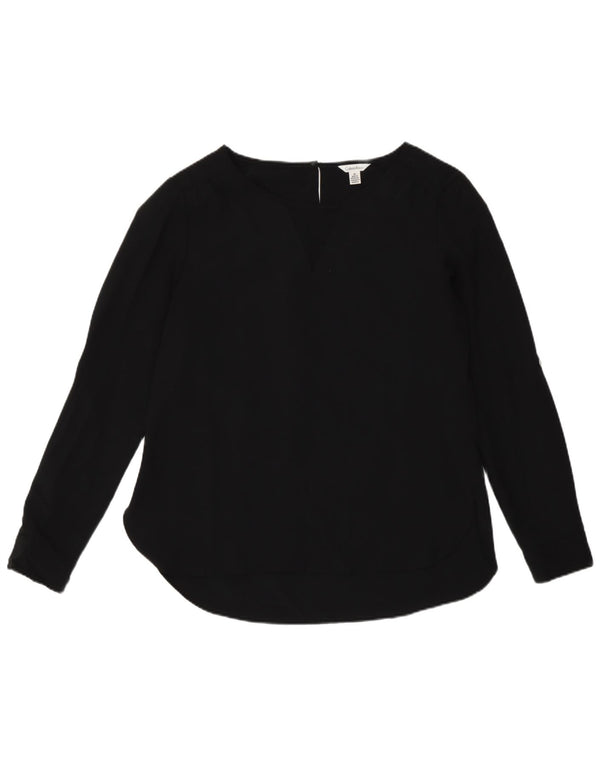 Blusa feminina de manga comprida Calvin Klein UK 14 poliéster preto médio